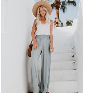 Vici- chatoyant fresh air smocked embroidered Pants